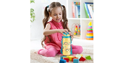 custom kids water bottle with Push Button Lids